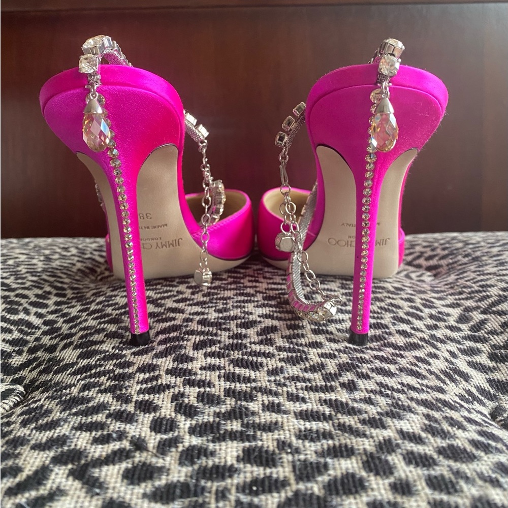 Jimmy Choo Saeda 100 fuscia heels 38 - Picture 8 of 11